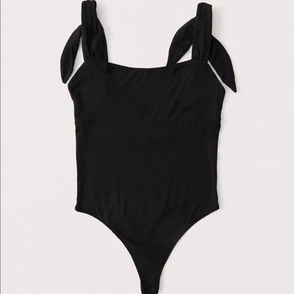 Abercrombie & Fitch Tops - Abercrombie & Fitch Bare Shoulder-Tie Bodysuit One-Piece Thong Back Soft Drapey